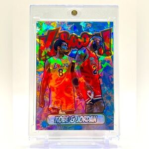 Kobe Bryant & Michael Jordan Kaboom Custom Cracked Ice Holographic Trading Card